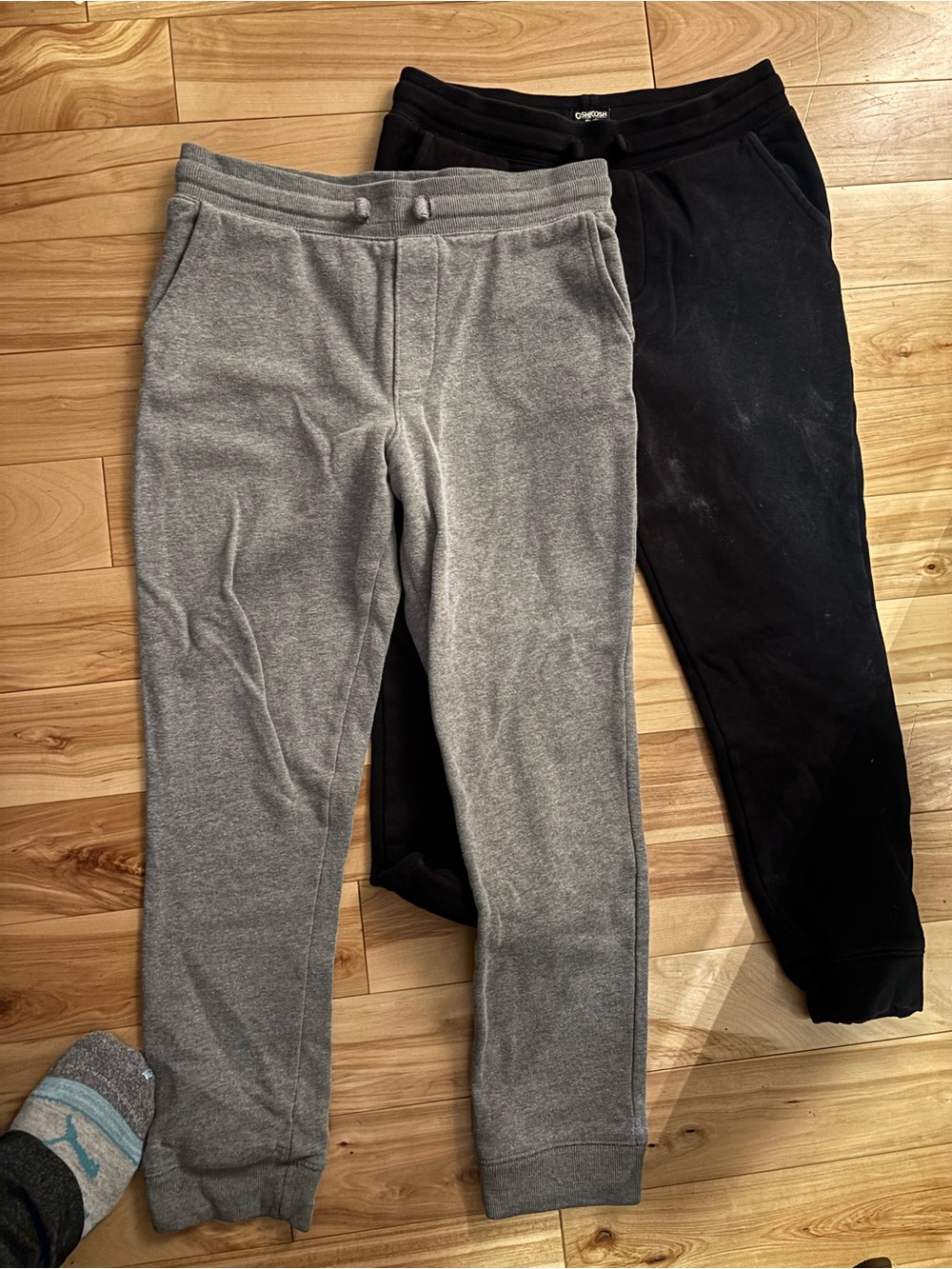 OshKosh B'gosh Gray and Black Fleece Jogger Pants